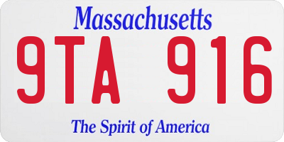 MA license plate 9TA916