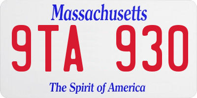 MA license plate 9TA930