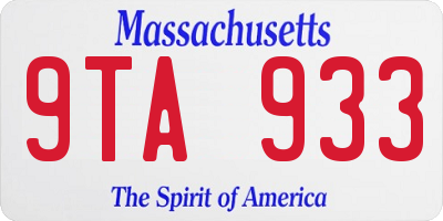 MA license plate 9TA933