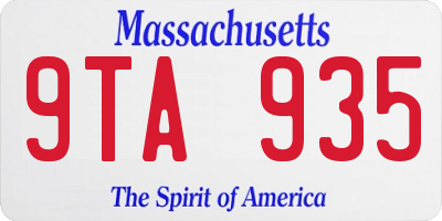 MA license plate 9TA935