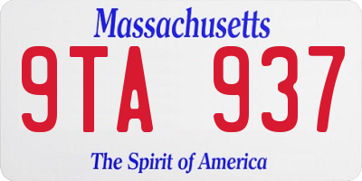 MA license plate 9TA937
