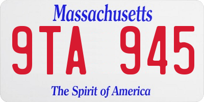 MA license plate 9TA945