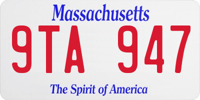 MA license plate 9TA947