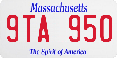 MA license plate 9TA950