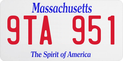MA license plate 9TA951