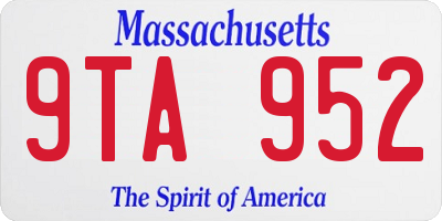MA license plate 9TA952
