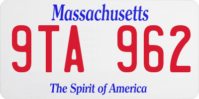 MA license plate 9TA962