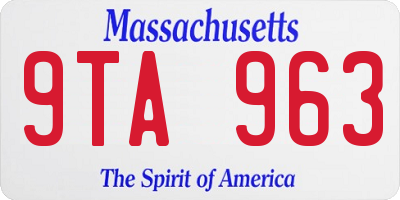 MA license plate 9TA963