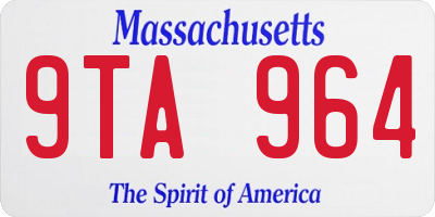 MA license plate 9TA964