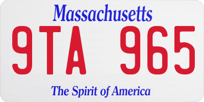 MA license plate 9TA965