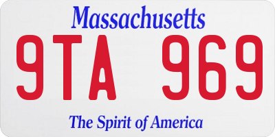 MA license plate 9TA969