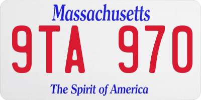 MA license plate 9TA970