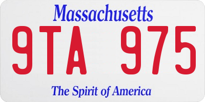MA license plate 9TA975