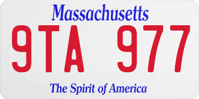 MA license plate 9TA977