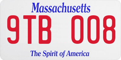 MA license plate 9TB008