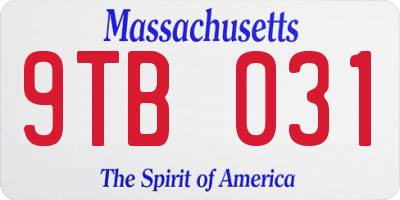 MA license plate 9TB031
