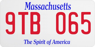 MA license plate 9TB065