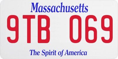 MA license plate 9TB069