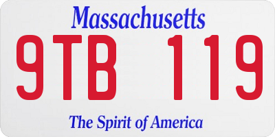 MA license plate 9TB119