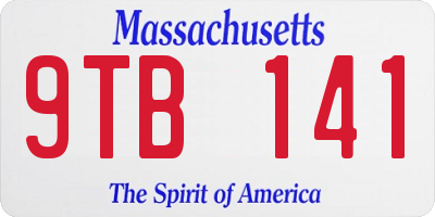 MA license plate 9TB141