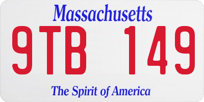 MA license plate 9TB149