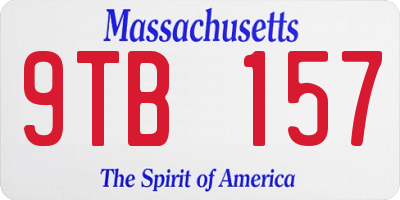 MA license plate 9TB157