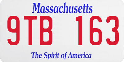 MA license plate 9TB163