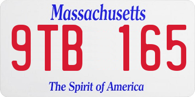 MA license plate 9TB165