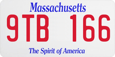 MA license plate 9TB166