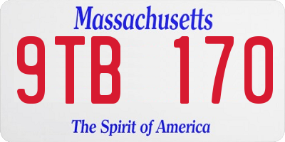 MA license plate 9TB170