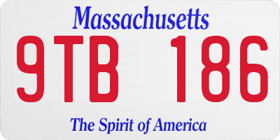 MA license plate 9TB186