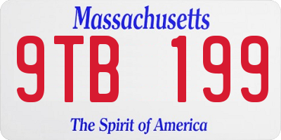 MA license plate 9TB199