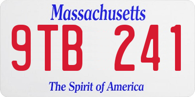MA license plate 9TB241