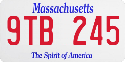 MA license plate 9TB245