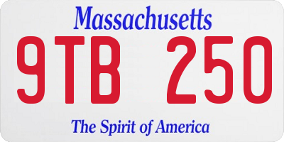 MA license plate 9TB250