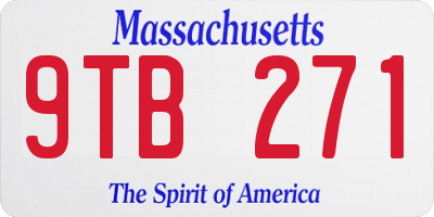 MA license plate 9TB271
