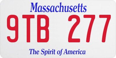 MA license plate 9TB277