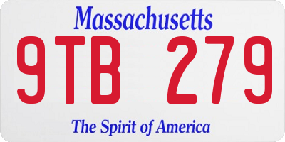 MA license plate 9TB279