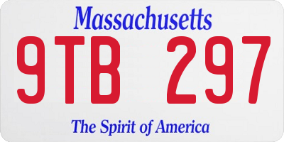 MA license plate 9TB297
