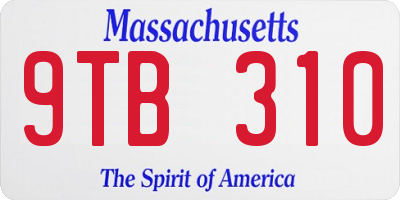 MA license plate 9TB310
