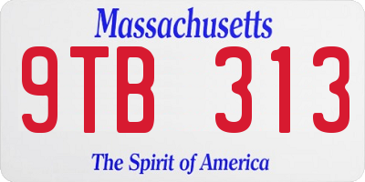 MA license plate 9TB313