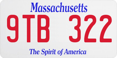 MA license plate 9TB322