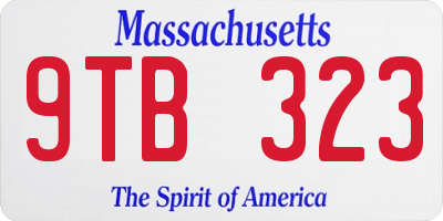 MA license plate 9TB323