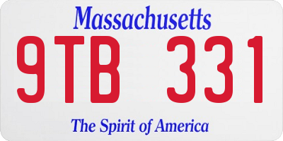 MA license plate 9TB331