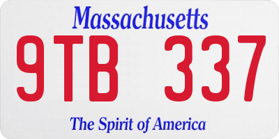 MA license plate 9TB337