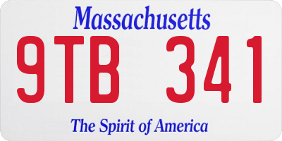 MA license plate 9TB341
