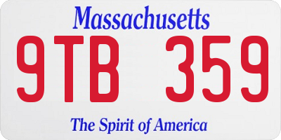 MA license plate 9TB359