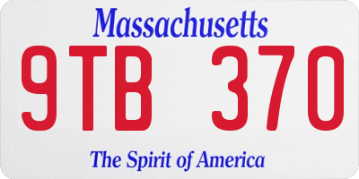 MA license plate 9TB370