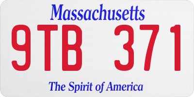 MA license plate 9TB371
