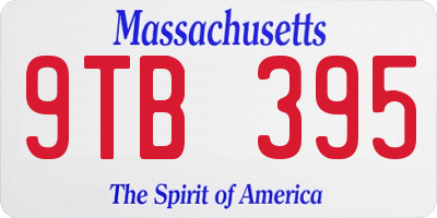 MA license plate 9TB395